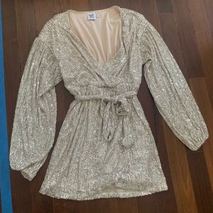 Princess polly sequin long sleeve mini dress